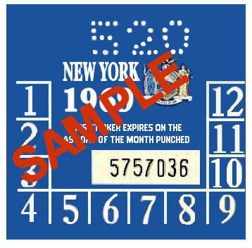 Modal Additional Images for 1969 New York INSPECTION Sticker